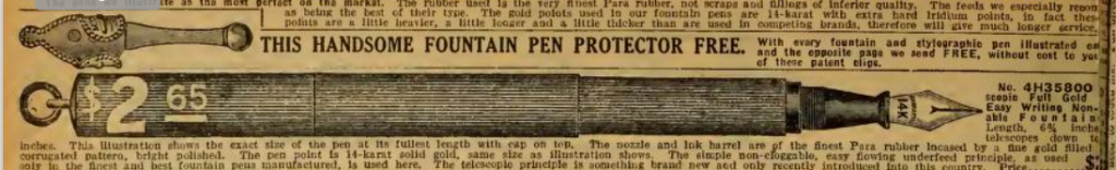 1912 Fountain pen clip ad